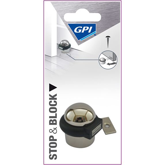 Butée dôme aimant inox chrome Ø38xh38mm - GPI