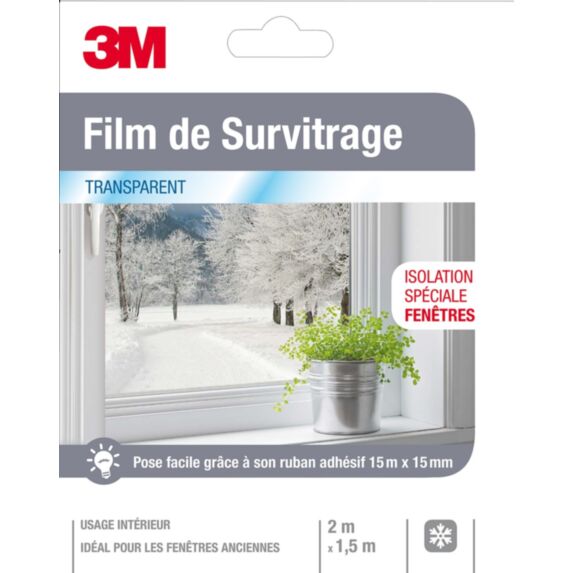 Film survitrage fenetre transparent 2x1.50m - 3M