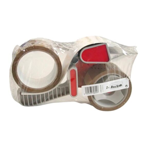 Lot de 3 adhésifs + dévidoir Havane 50 m x 48 mm - INVENTIV