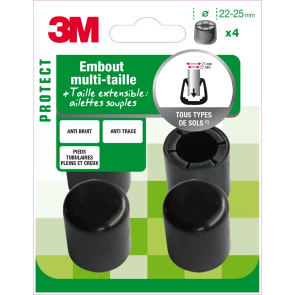 Embout multi-taille noir ∅22 à 25mm - 3M
