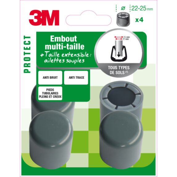 Embout multi-taille 22 à 25mm gris - 3M