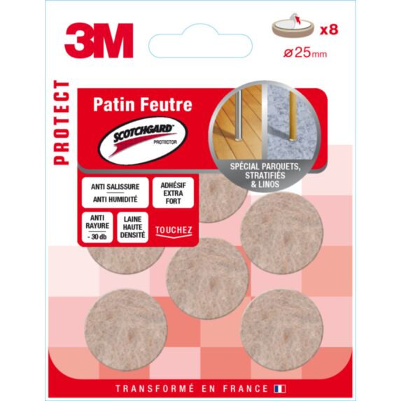 Patin feutre Scotchguard rond Ø25mm - 3M