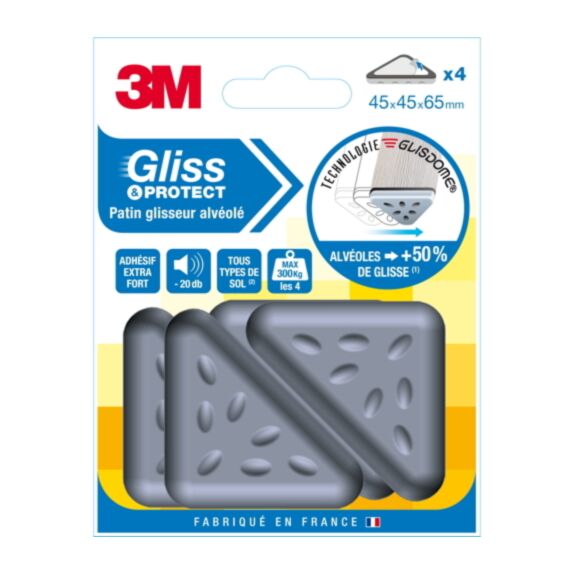 Patin glisseur alvéolé 45x45x65mm - 3M