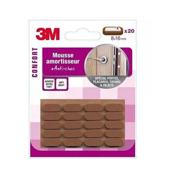 Mousse amortisseur adhésif 8x16mm marron - 3M