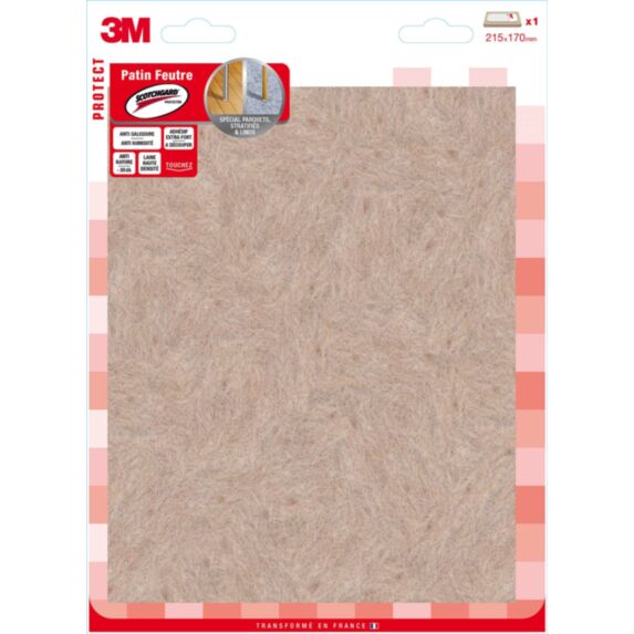 Patin feutre Scotchguard 215 x 70 mm - 3M