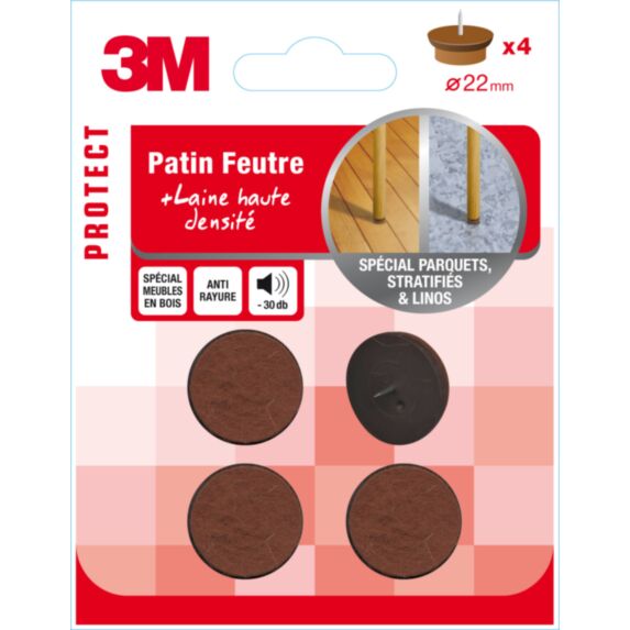 Patin feutre à clouer Ø22mm - 3M