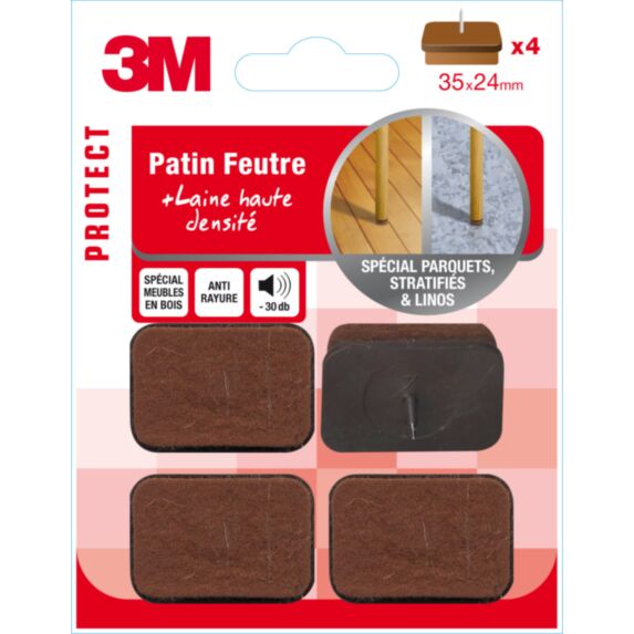 Patin feutre à clouer 35x24mm - 3M