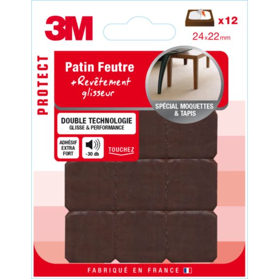 Patin feutre adhésif 24x22mm - 3M