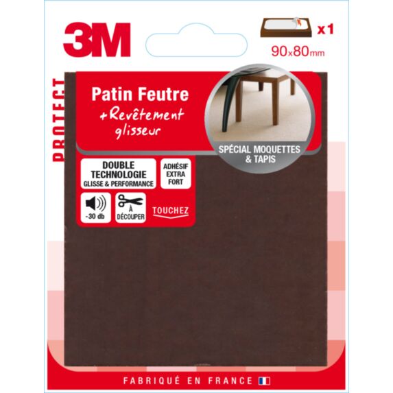 Patin feutre adhésif 90x80mm - 3M