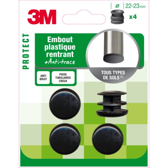 Embout plastique rond Ø22-23mm - 3M