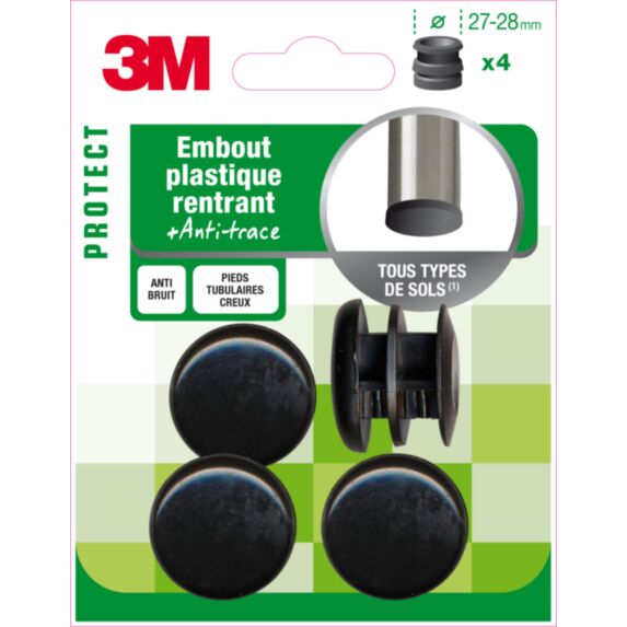 Embout plastique rond Ø27-28mm - 3M