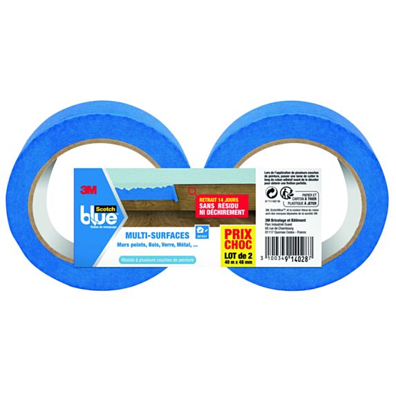 2 Adhésifs de masquage multi-surfaces 40mx48mm - SCOTCHBLUE™