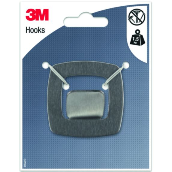 Crochet adhésif métal carré - 3M