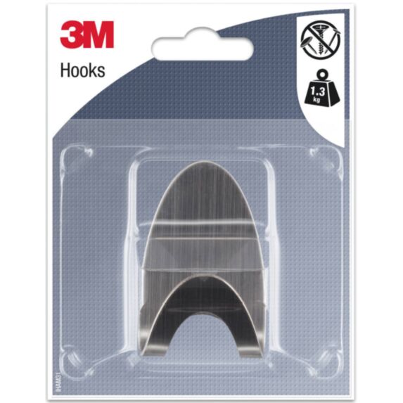 Crochet adhésif métal ovale Moyen modèle - 3M