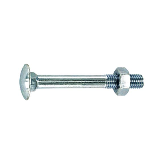 Boulon tête ronde collet carré acier zingué 8x60- sachet x3