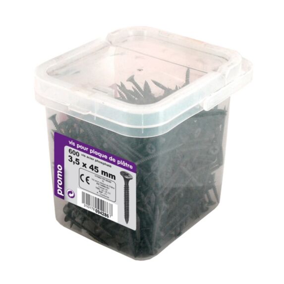 Vis plaque de plâtre 3,5x45 seau de 600 pièces