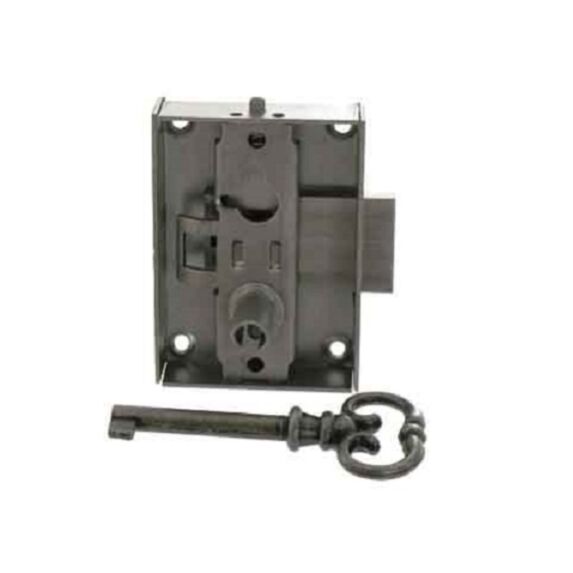 Serrure en applique 30mm droite acier poli - VYNEX