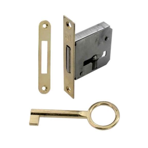 serrure à larder 20mm gauche acier laitonné