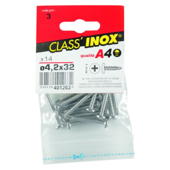 Vis tôle autoperceuse x 14 TC A4 4.2x32 - VYNEX