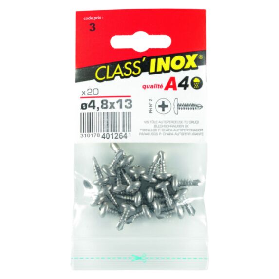 Vis tôle autoperceuse x 20 TC A4 4.8x13 - VYNEX