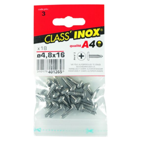 Vis tôle autoperceuse x 13 TC A4 4.8x16 - VYNEX