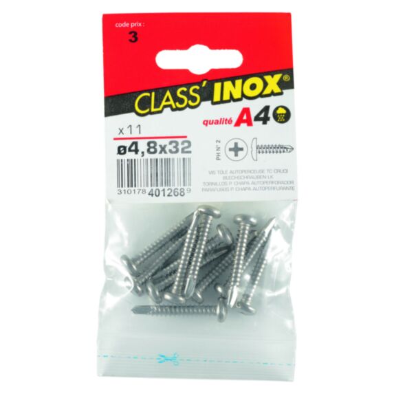 Vis tôle autoperceuse x 11 TC A4 4.8x32 - VYNEX