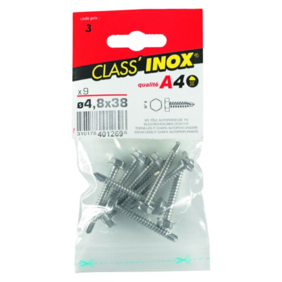 Vis tôle autoperceuse x 9 TH A4 4.8x38 - VYNEX