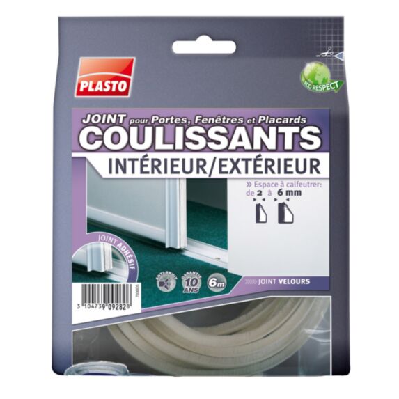 joint portes coulissantes. blanc - PLASTO