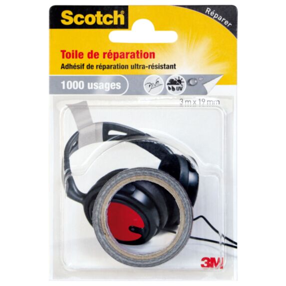 Toile adhésive de réparation gris 3mx19mm - SCOTCH™