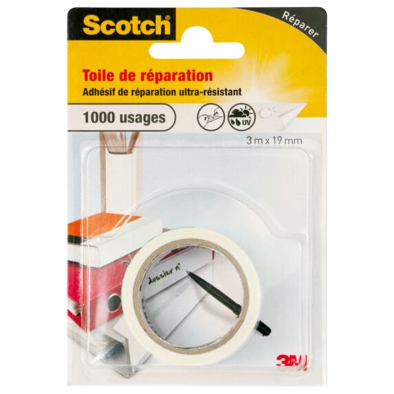 Toile adhésive de réparation blanc 3mx19mm - SCOTCH™