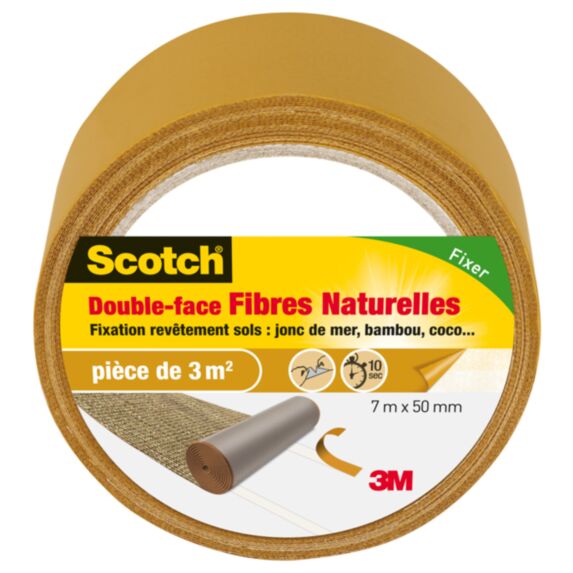 Adhésif moquette double face fibres naturelles 7mx50mm - SCOTCH™