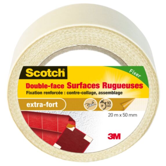 Adhésif moquette double face surfaces rugueuses 20mx50mm - SCOTCH™