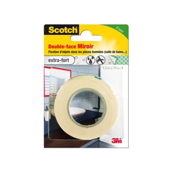 Adhésif moquette double face miroirs 1,5mx19mm - SCOTCH™