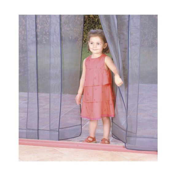 Rideau de porte Moustiquaire Arles 6 bandes L1,60xH2,20m Gris - MOREL