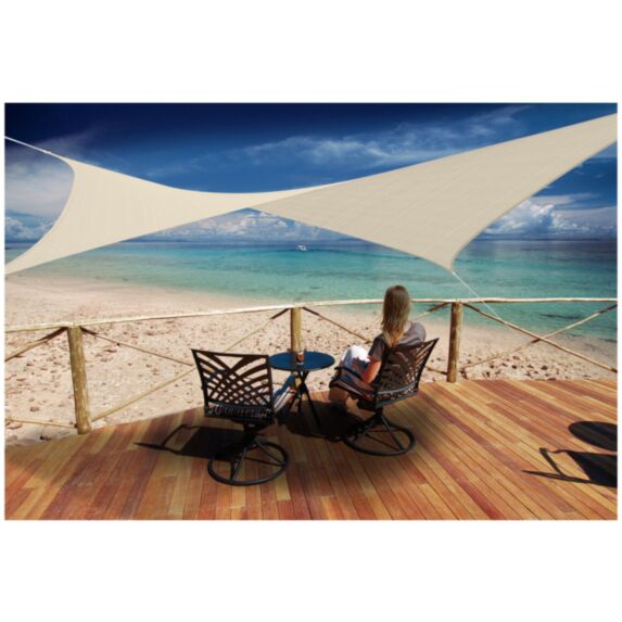 Voile d'ombrage rectangulaire 4 x 3 m sable - JARDILINE