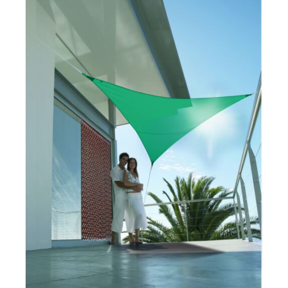 Voile d'ombrage triangulaire 5m bleu canard - JARDILINE