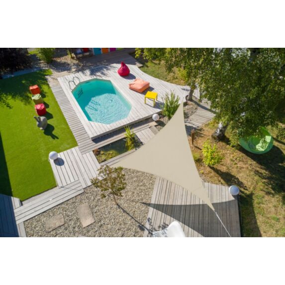 Voile d'ombrage triangulaire extensible ivoire Flex