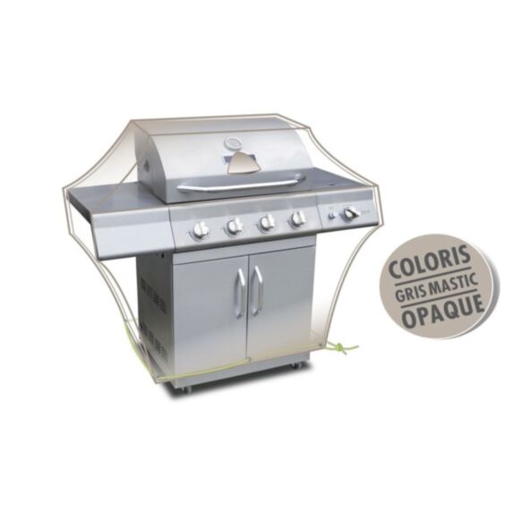 Housse pour barbecue L 150 x l 80 x h 90 cm gris mastic opaque - JARDILINE