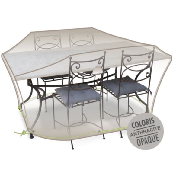 Housse Table rectangulaire + Chaises 4-6 personnes. L 190 x l 120 x h 70 cm 