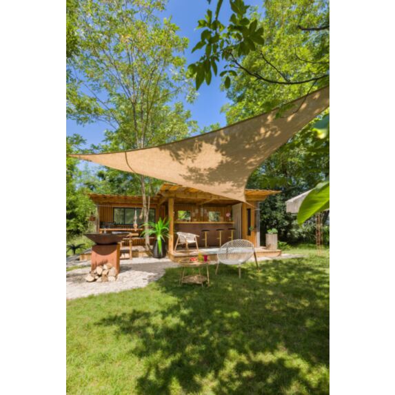 Voile d'ombrage triangulaire Naturelle Jute 3,6m de côté - JARDILINE