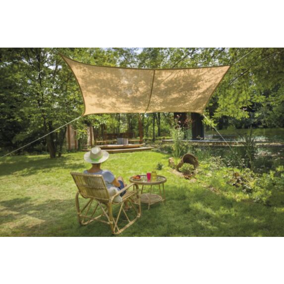 Voile d'ombrage rectangulaire Naturelle Jute 3x2m - JARDILINE