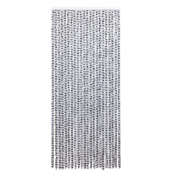 Rideau de porte Chenille Roma 90x220cm gris/noir - MOREL