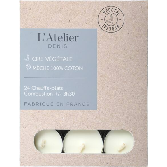 24 bougies végétale chauffe-plat