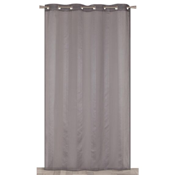 Voilage œillets étamine fine rayure gris 140x240cm - DYLREV