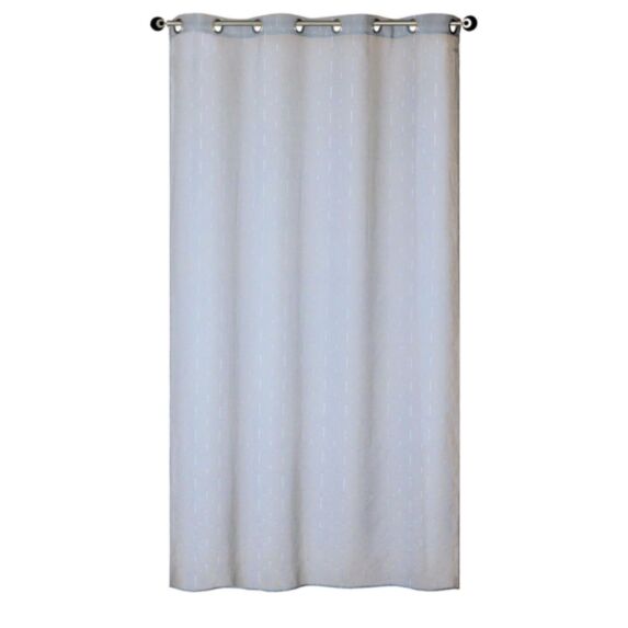 Voilage œillets étamine fils coupés gris 140x240cm - DYLREV