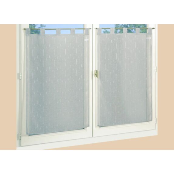 Paire de vitrages étamine gris L.60xH.90cm