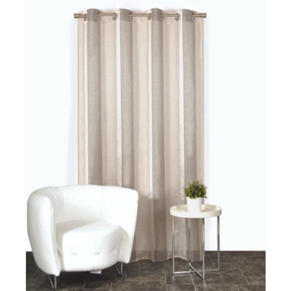 Voilage œillets organza à rayures galet 140x240cm - DYLREV
