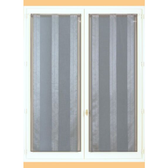 Paire de vitrages 45x160cm gris - DYLREV