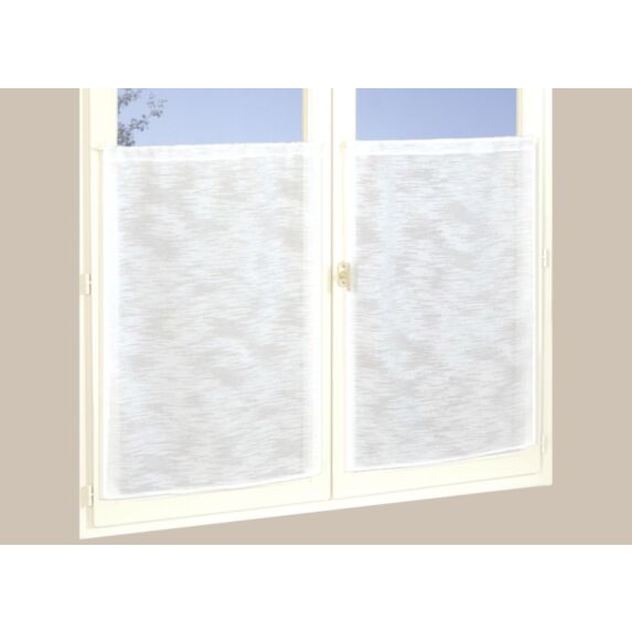 Paire de vitrages prêt à poser 60 x 90 cm coloris blanc - DYLREV