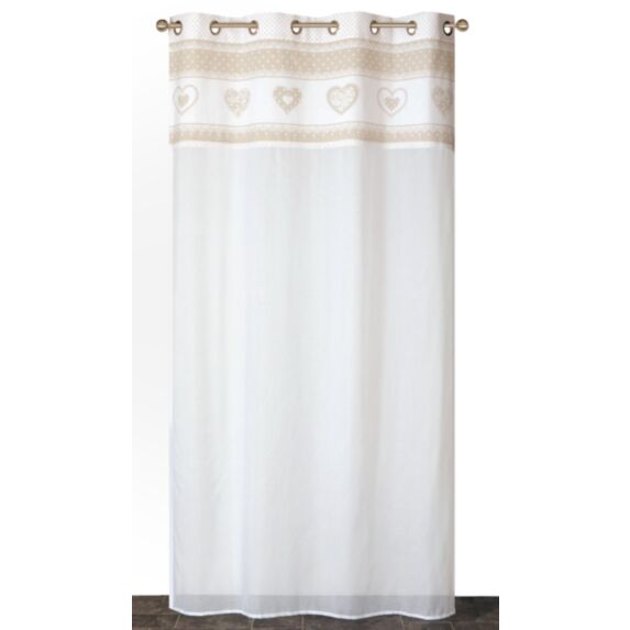 Voilage œillets étamine parement imprimé lin 140x240cm - DYLREV